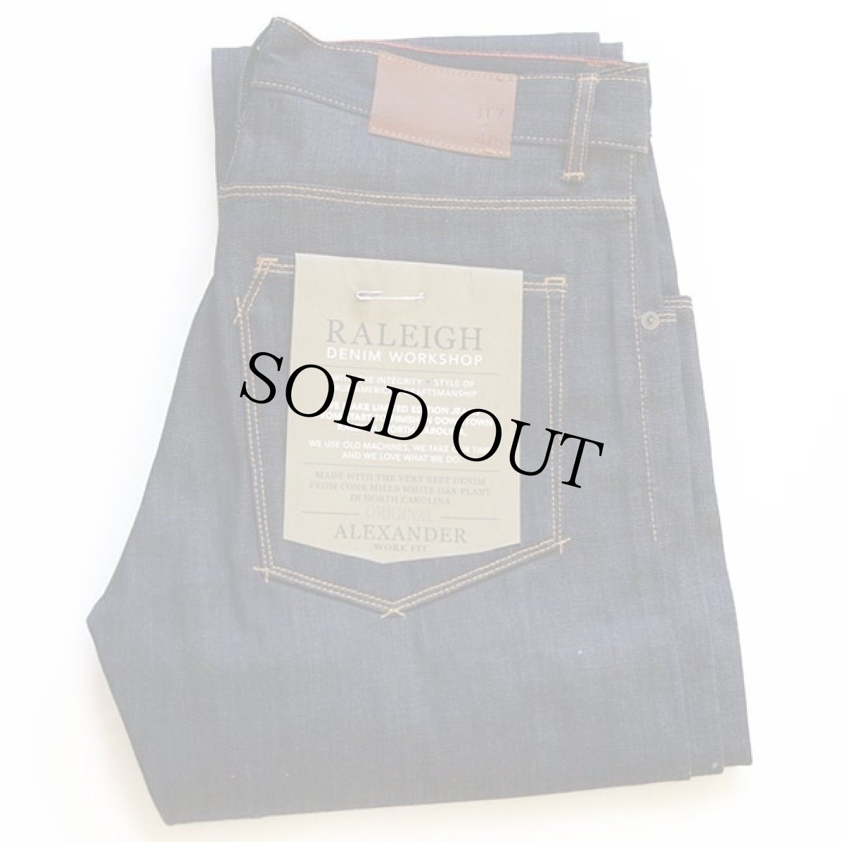 画像1: 未使用★USA製 RALEIGH DENIM ALEXANDER CONE DENIM WHITE OAK デニムパンツ 317/475 w31 (1)