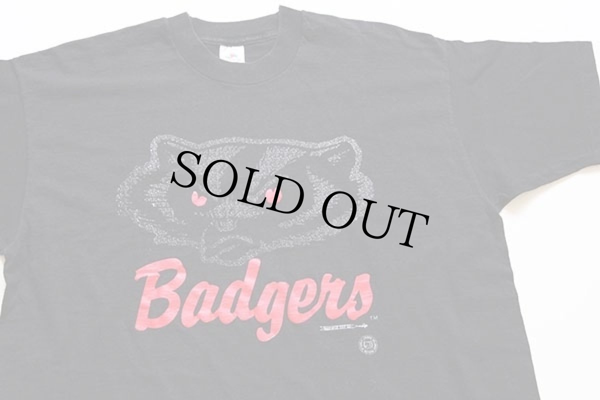 画像1: 90s USA製 Badgers バッキー コットンTシャツ 黒 XL (1)