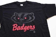 画像1: 90s USA製 Badgers バッキー コットンTシャツ 黒 XL (1)
