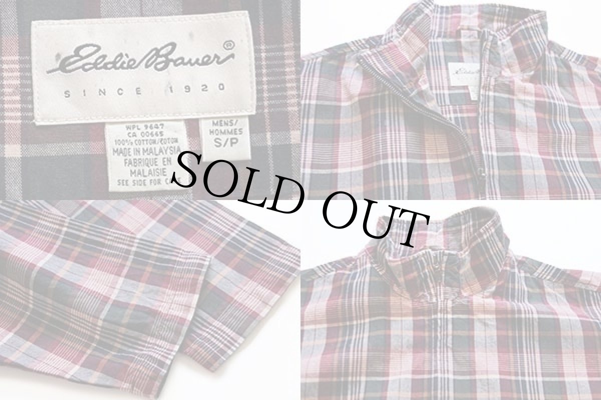 画像3: 90s EddieBauerエディーバウアー マドラスチェック コットンジャケット S (3)