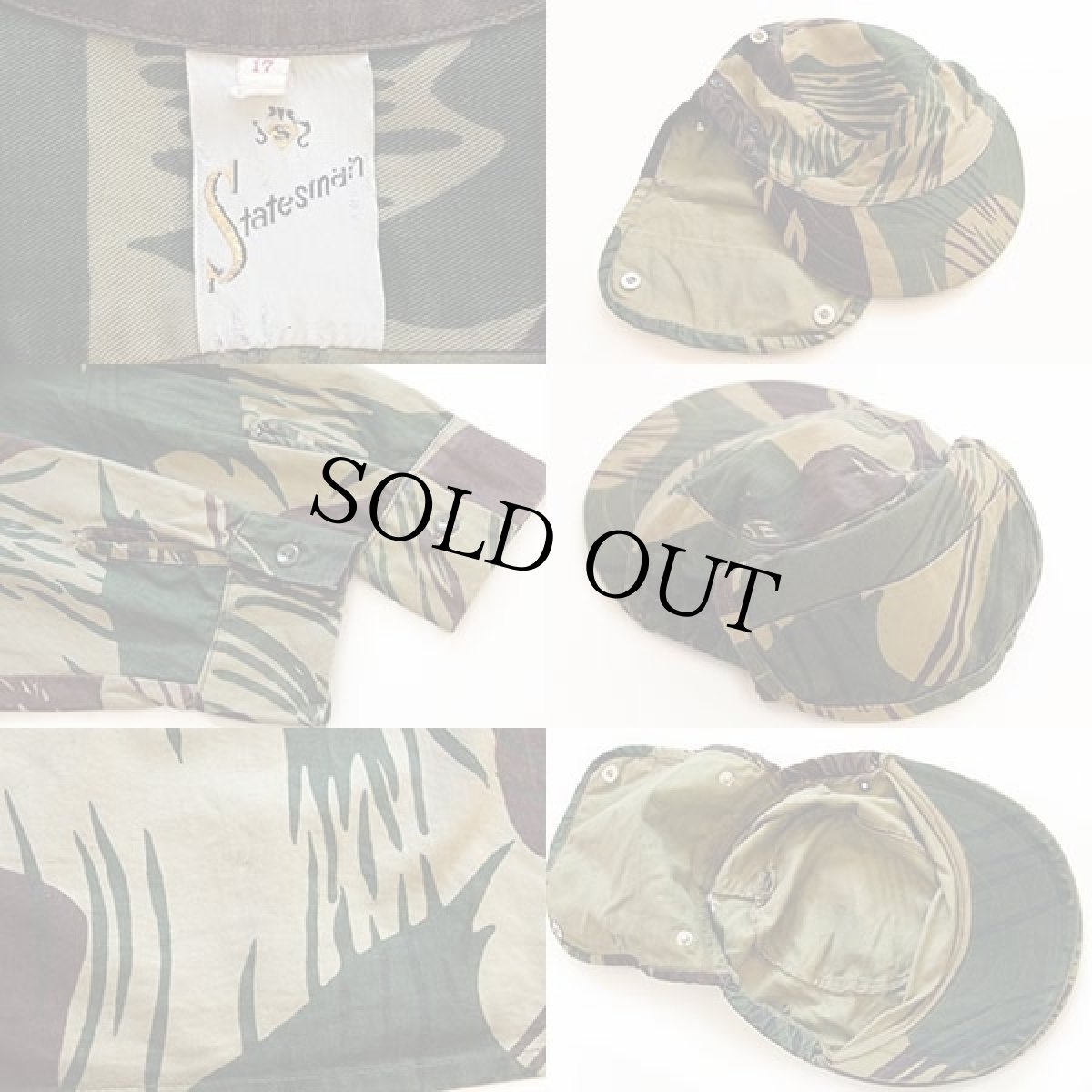 画像4: 70s Statesman P.A.T.U. パッチ付き ローデシアカモ シャツ 17 キャップ付き (4)