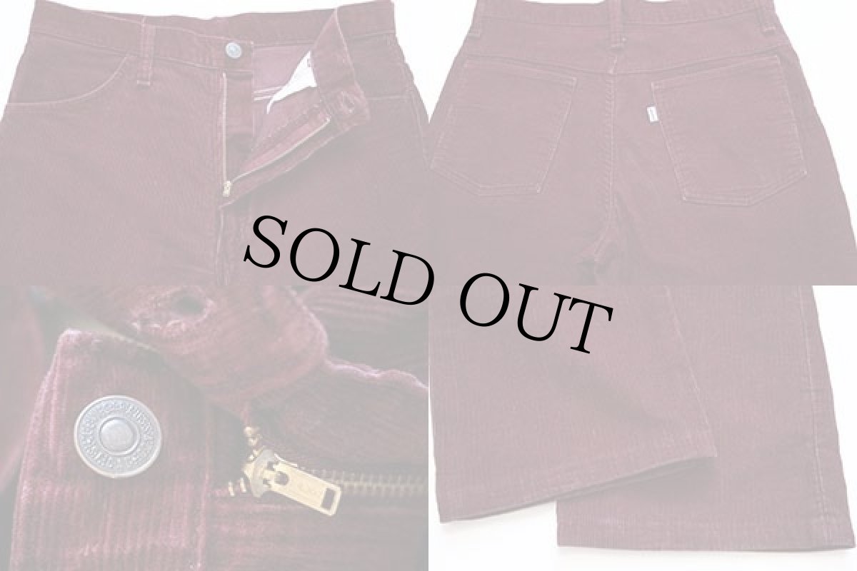 画像3: 80s Levi'sリーバイス コーデュロイパンツ バーガンディ w31 (3)