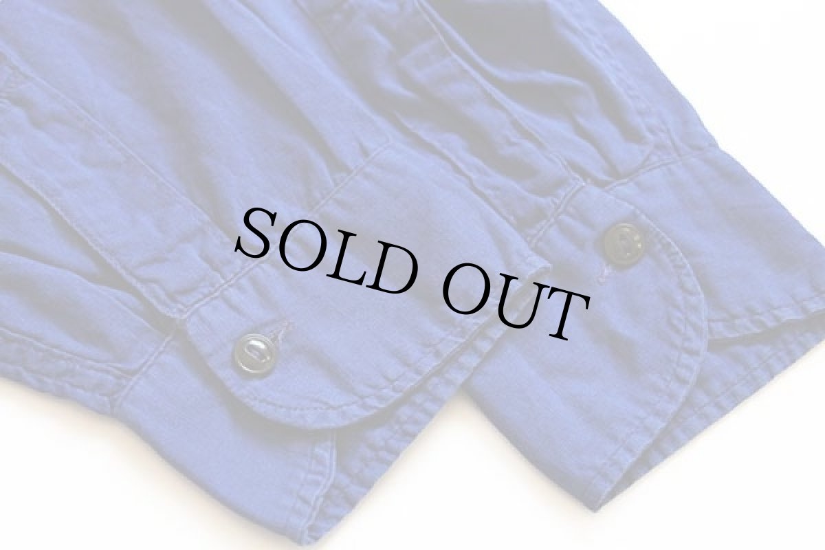 画像6: 50s FFA FUTURE FARMERS チェーン刺繍&パッチ&マチ付き コットンポプリン ワークシャツ 青 (6)