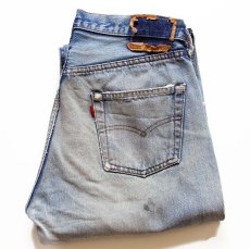 画像1: 80s USA製 Levi'sリーバイス 501 赤耳 デニムパンツ ボロ w33 (1)