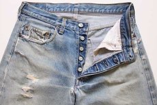 画像3: 80s USA製 Levi'sリーバイス 501 赤耳 デニムパンツ ボロ w33 (3)