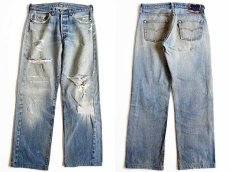 画像2: 80s USA製 Levi'sリーバイス 501 赤耳 デニムパンツ ボロ w33 (2)