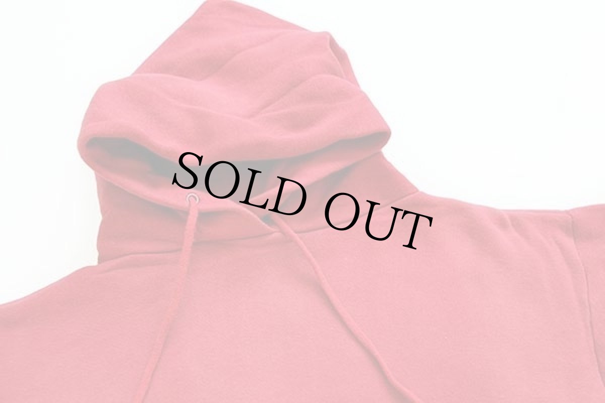 画像3: 60s UNKNOWN 無地 コットン スウェットパーカー 赤 フェード (3)