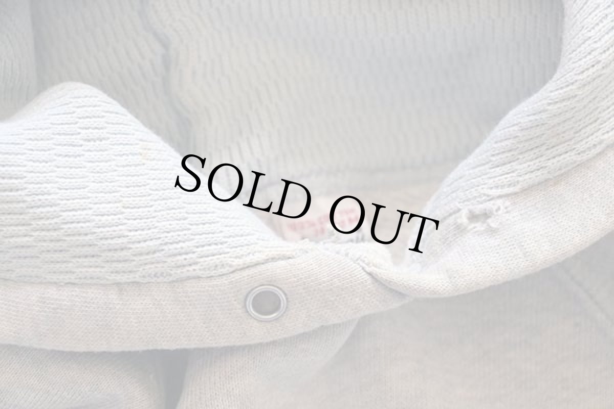 画像6: 60s Jockey 無地 フード裏サーマル コットン スウェットパーカー 杢グレー M (6)