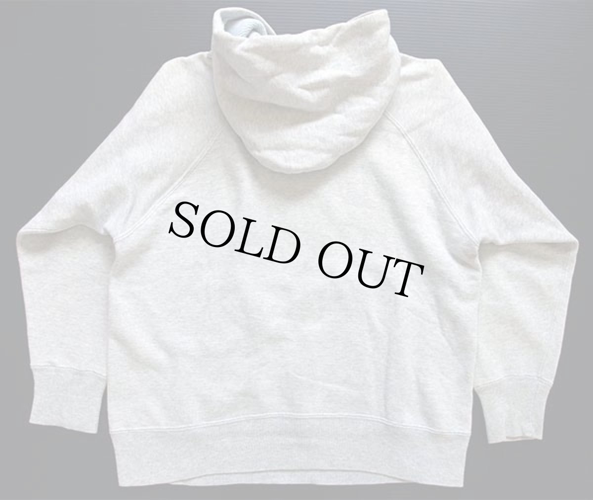 画像2: 60s Jockey 無地 フード裏サーマル コットン スウェットパーカー 杢グレー M (2)