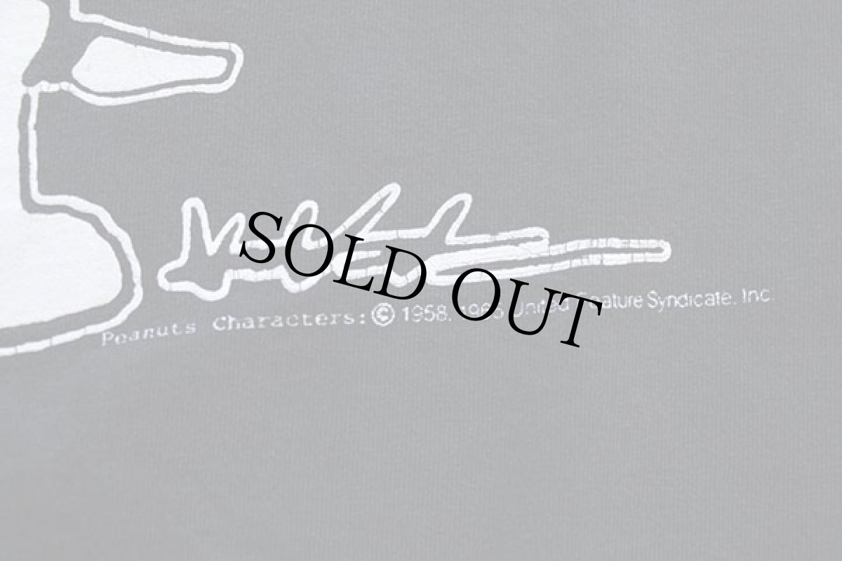 画像4: 90s スヌーピー ウッドストック コットンTシャツ 黒 フェード (4)