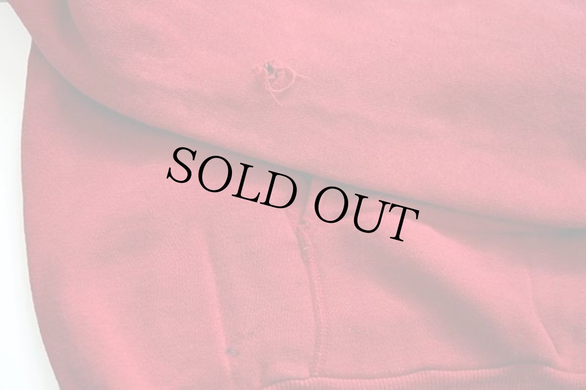 画像8: 60s Healthknit 無地 コットン スウェットパーカー 赤 L (8)