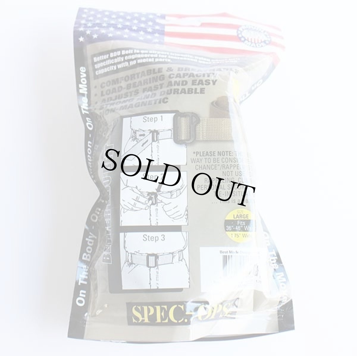 画像2: 未使用★USA製 米軍 SPEC-OPS BRAND BETTER BDU ナイロン ウェブベルト タン L★1316 (2)