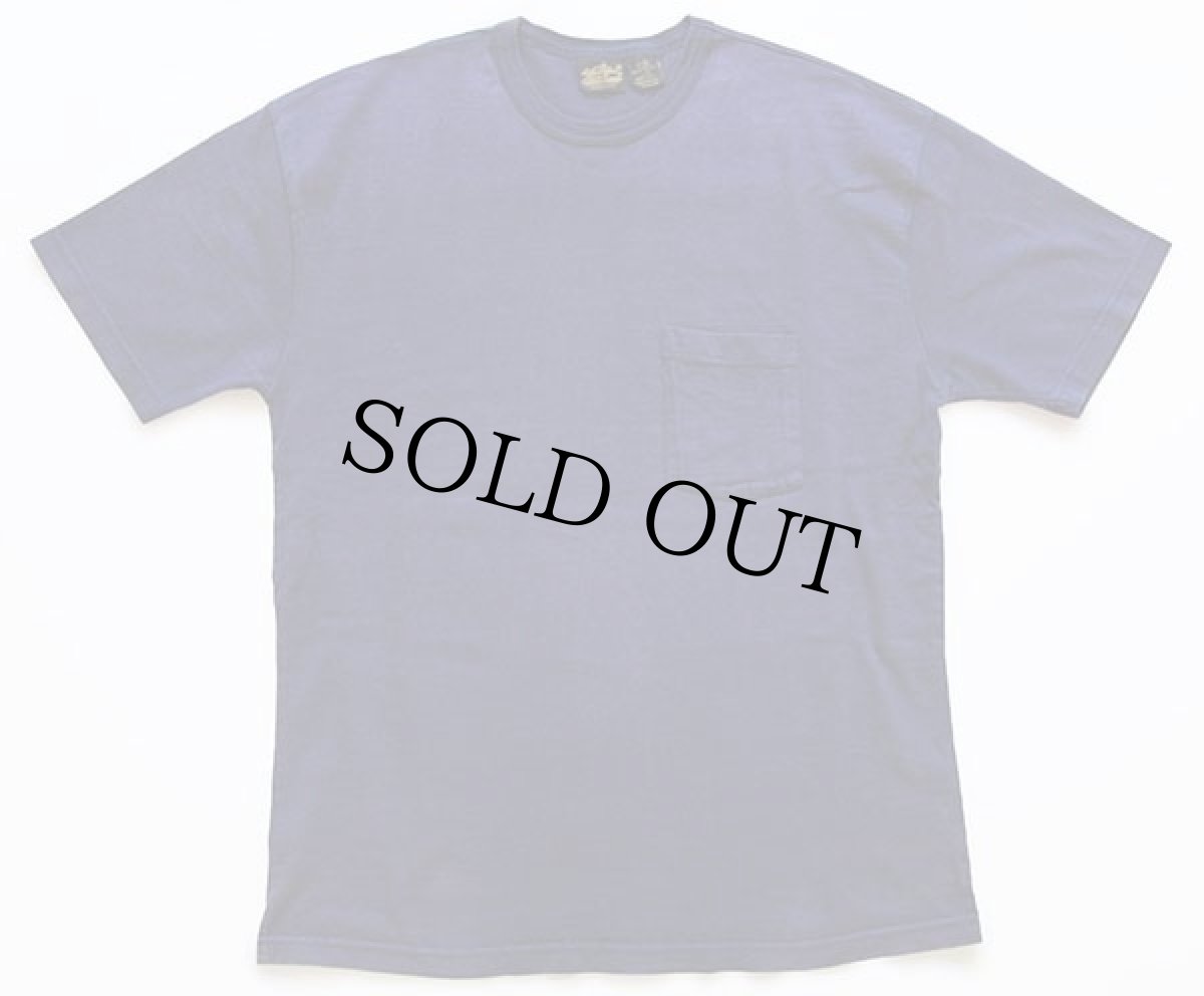 画像2: 80s USA製 EddieBauerエディーバウアー 無地 バインダーネック コットン ポケットTシャツ ナス紺 フェード L (2)