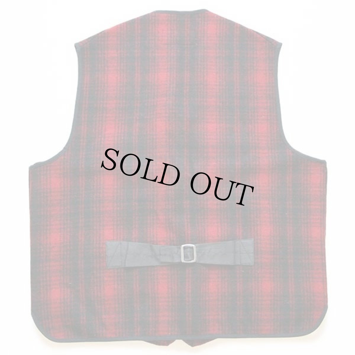 画像2: 90s USA製 L.L.Bean チェック ウールベスト 赤×黒 M (2)