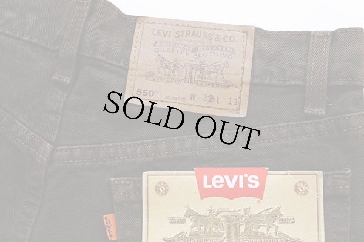 画像4: デッドストック★90s USA製 Levi'sリーバイス 550 RELAXED FIT カラーデニム ショートパンツ 後染め 茶 w33★ショーツ (4)