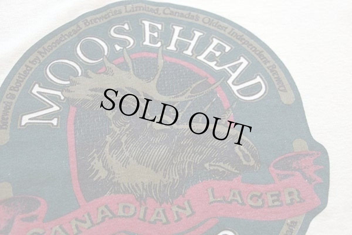 画像5: 90s USA製 Glacier Park Montana MOOSEHEAD BEER 両面プリント ヘンリーネック 長袖Tシャツ 生成り XL (5)