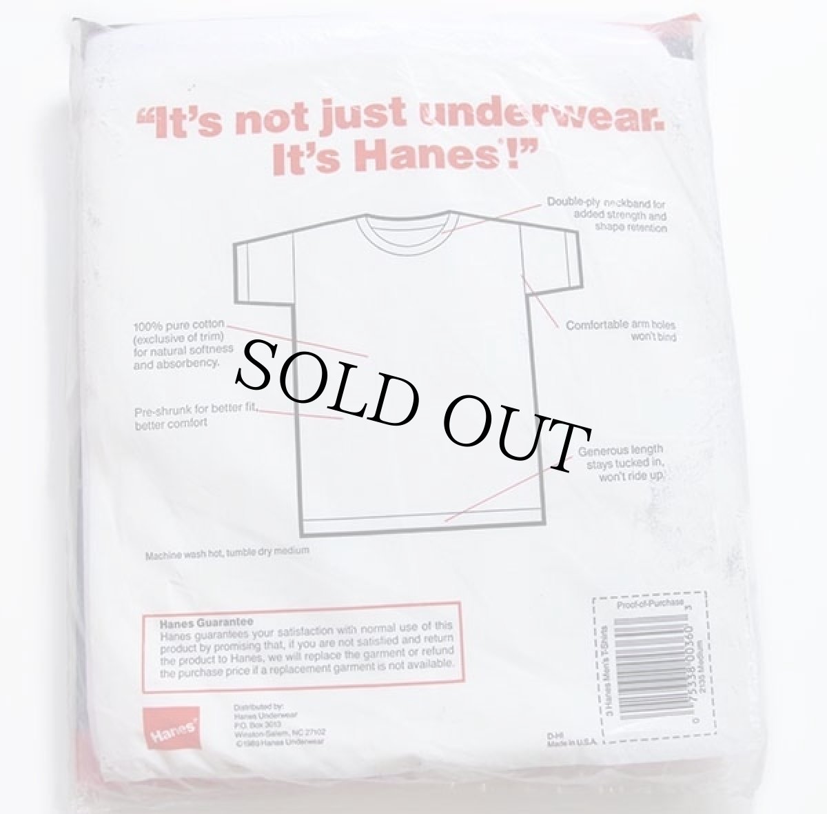 画像2: デッドストック★80s USA製 Hanes 無地 クルーネック コットンTシャツ 白 M 3パック (2)