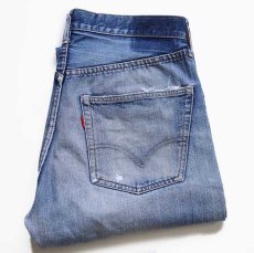 画像1: 60s LEVI'Sリーバイス 501 BIGE ダメージ デニムパンツ w32 (1)