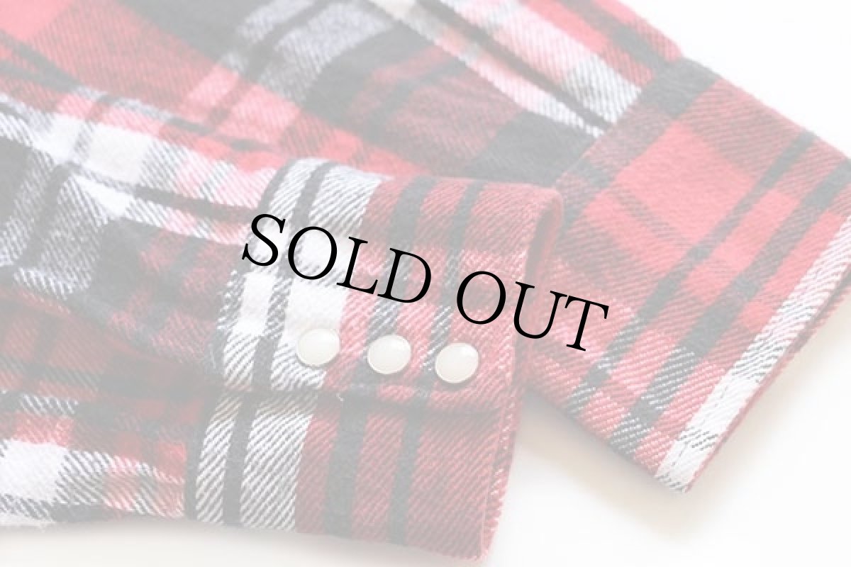 画像4: 80s USA製 DAKOTA FIVE BROTHERファイブブラザー チェック コットン ウエスタン フランネルシャツ L (4)