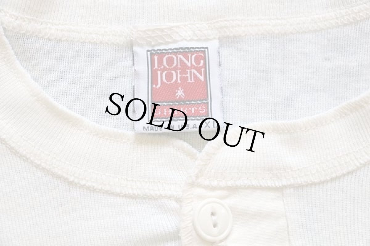 画像4: 90s USA製 Glacier Park Montana MOOSEHEAD BEER 両面プリント ヘンリーネック 長袖Tシャツ 生成り XL (4)