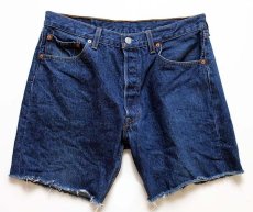 画像1: 90s USA製 Levi'sリーバイス 501 カットオフ デニム ショートパンツ w35★ショーツ (1)