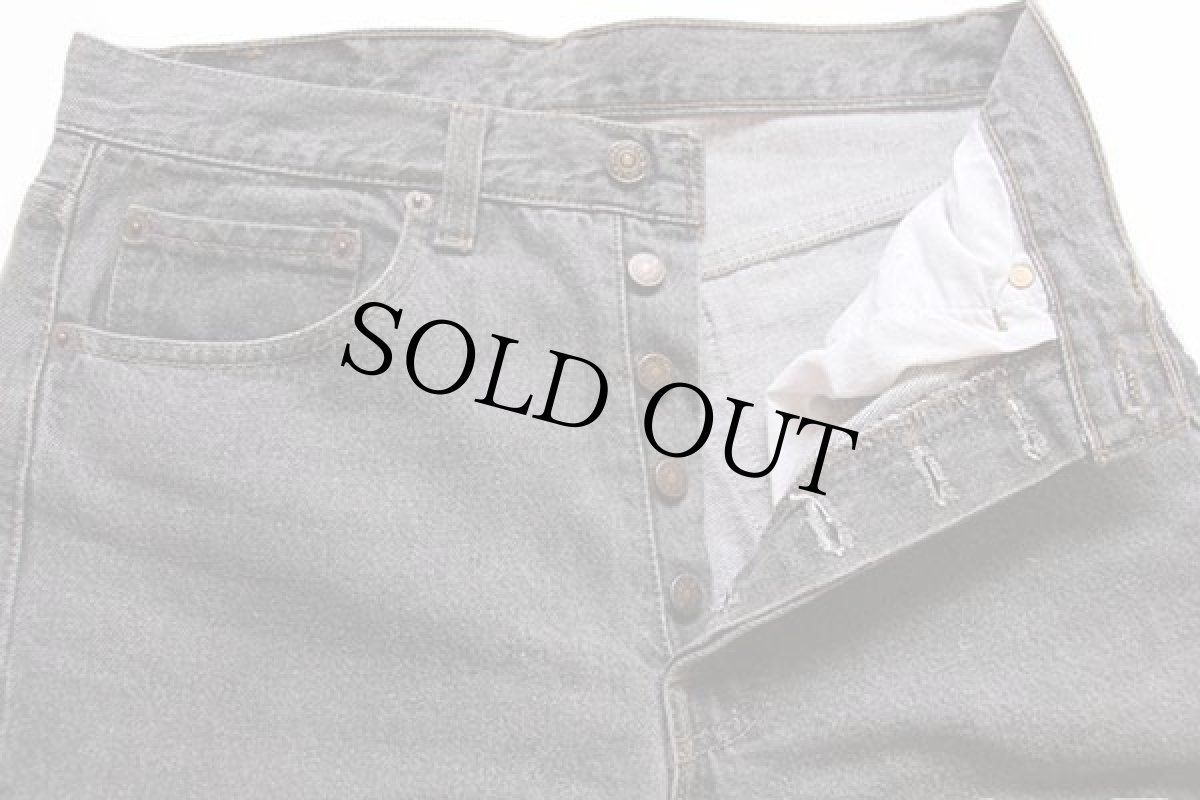 画像3: 90s USA製 Levi'sリーバイス 501 先染め ブラック デニムパンツ w31 (3)
