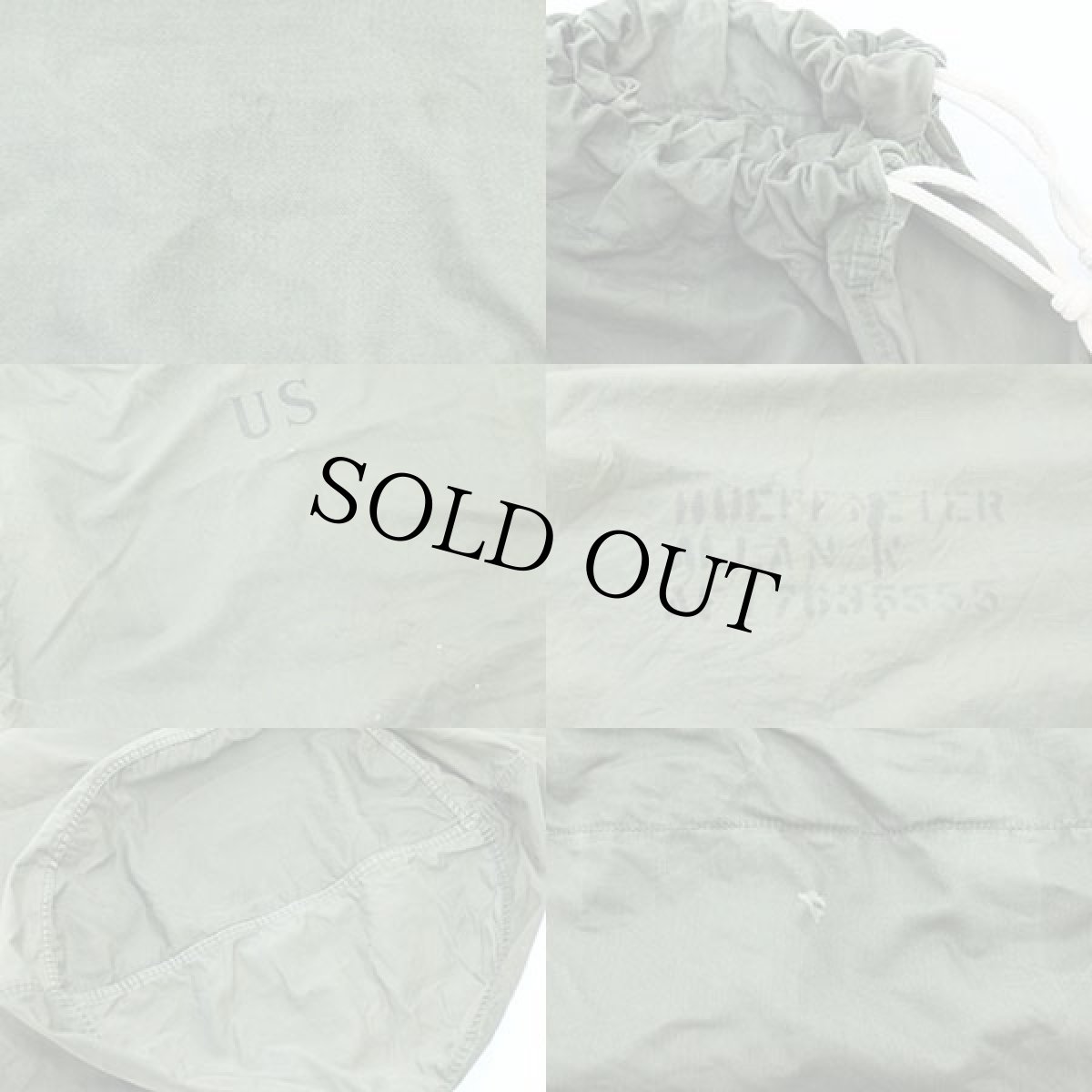 画像3: 60s 米軍 U.S.ARMY ステンシル コットンポプリン バラックバッグ オリーブグリーン★ランドリーバッグ (3)