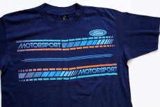 画像1: 80s USA製 Fordフォード MOTORSPORT Tシャツ 紺 L (1)