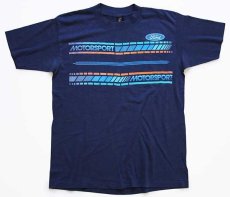 画像2: 80s USA製 Fordフォード MOTORSPORT Tシャツ 紺 L (2)