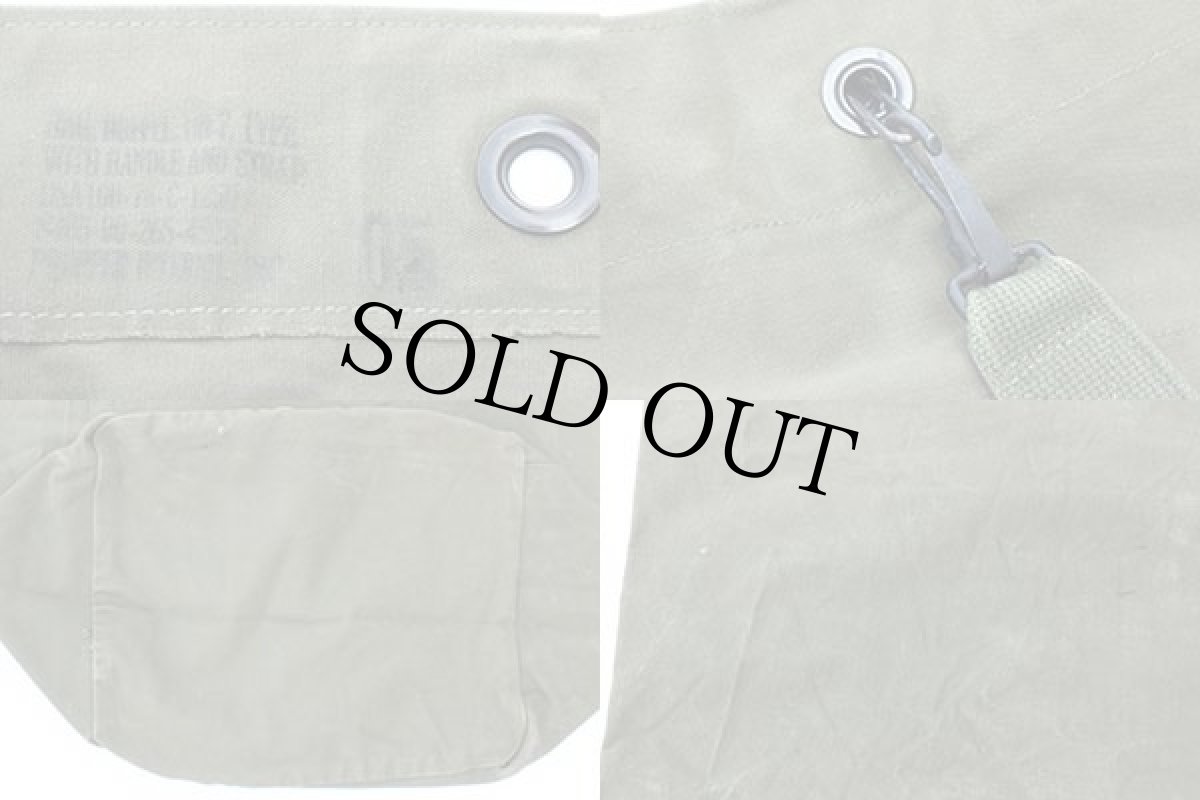 画像5: 70s 米軍 US ステンシル ポケット付き キャンバス ダッフルバッグ オリーブ (5)