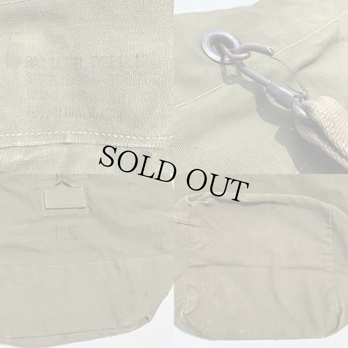 画像4: 50s 米軍 U.S. ステンシル キャンバス ダッフルバッグ オリーブ (4)