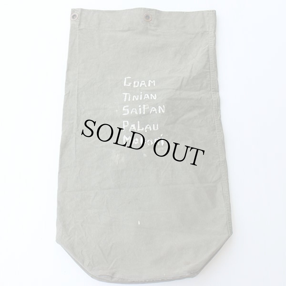 画像2: 40s 米軍 U.S.N. ステンシル ハンドペイント キャンバス ダッフルバッグ オリーブ (2)