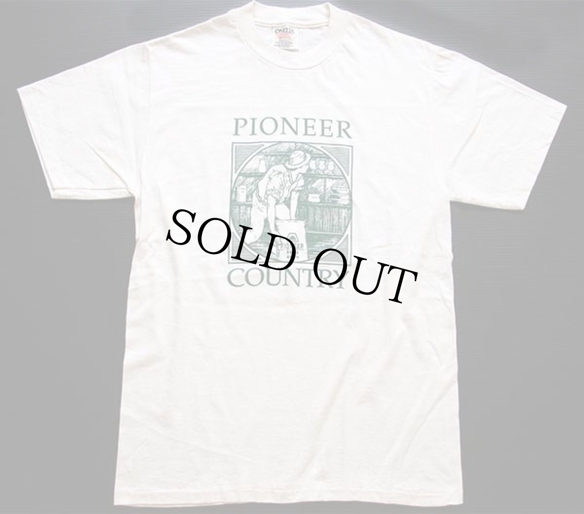 画像2: 90s USA製 PIONEER COUNTRY コットンTシャツ 生成り M (2)