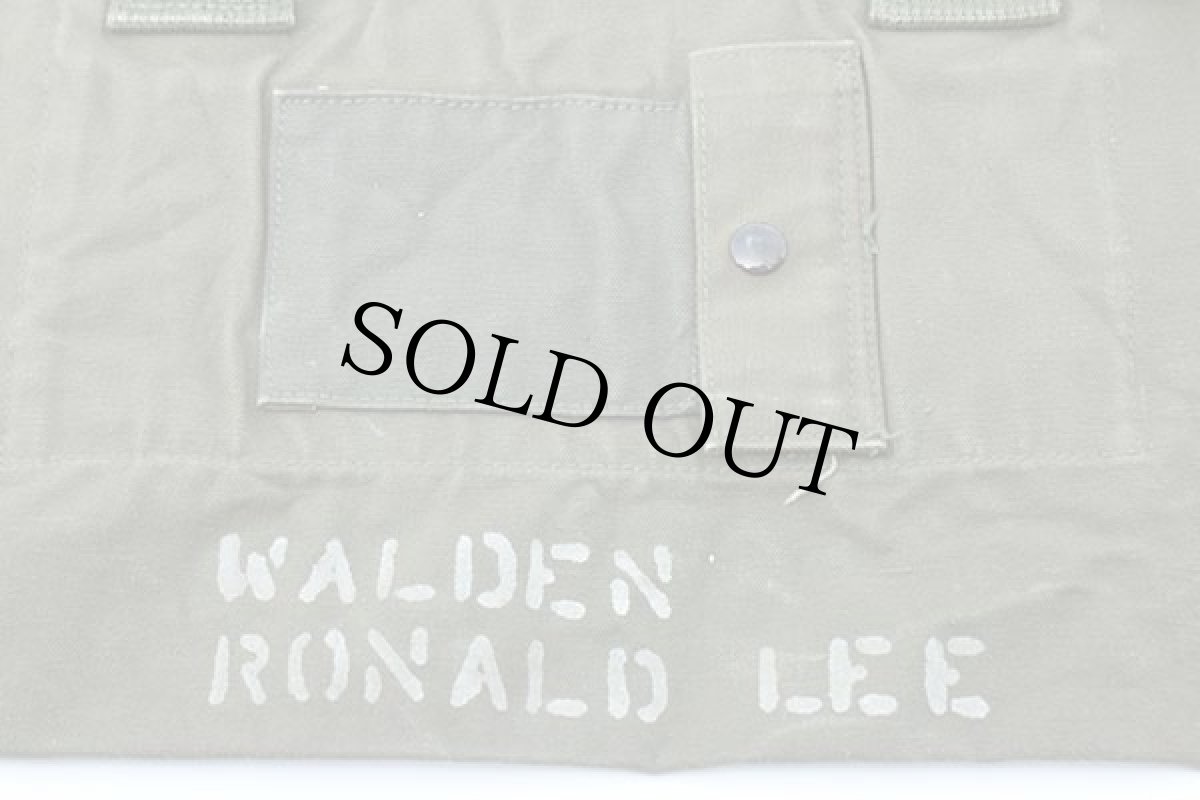 画像3: 70s 米軍 US ステンシル ポケット付き キャンバス ダッフルバッグ オリーブ (3)