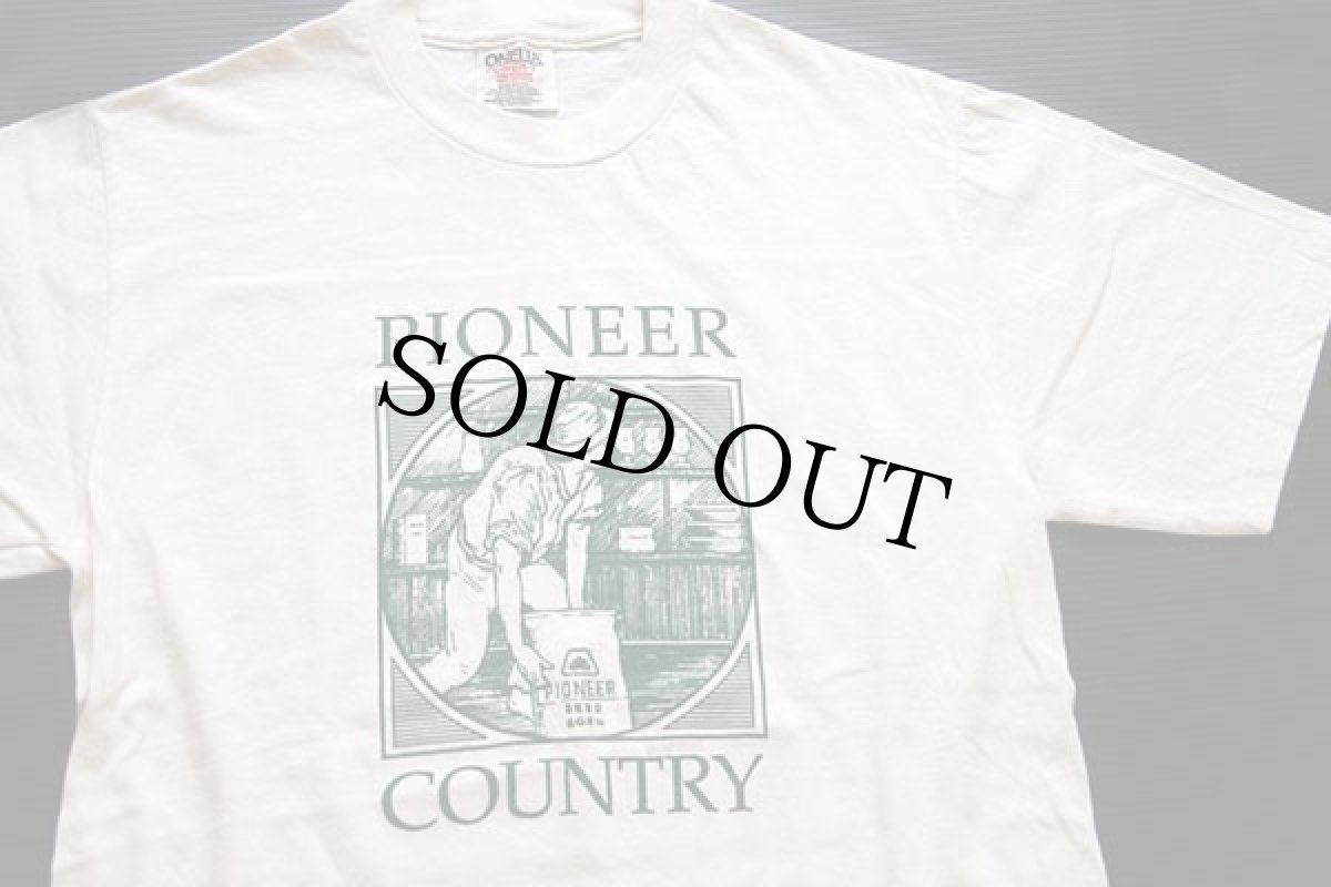 画像1: 90s USA製 PIONEER COUNTRY コットンTシャツ 生成り M (1)