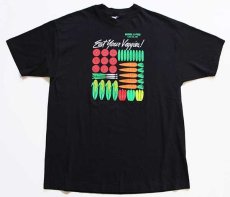 画像2: 90s USA製 Hanes Eat Your Veggies コットンTシャツ 黒 XL (2)