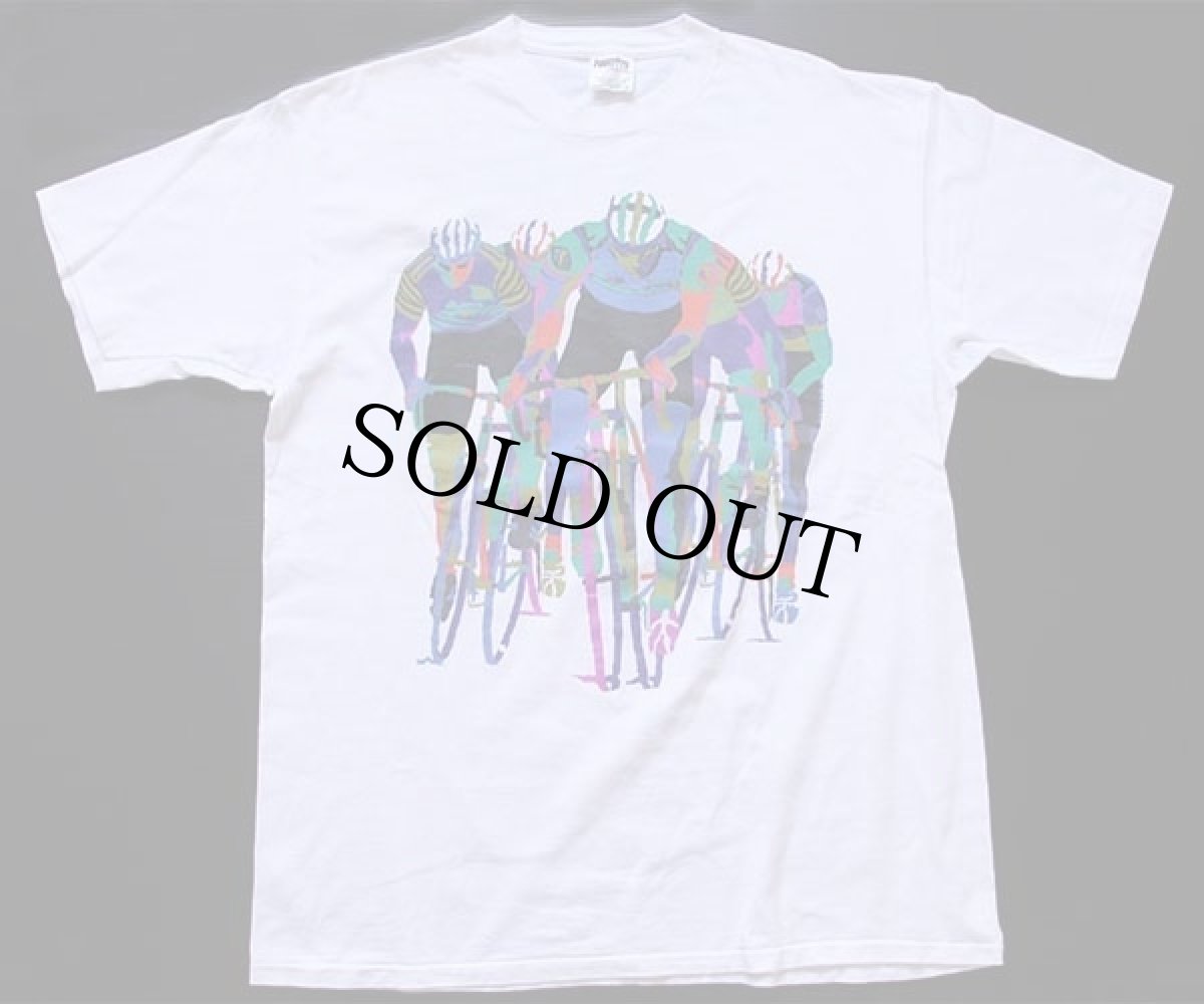 画像2: 90s USA製 Andrew Carson ロードバイク アート コットンTシャツ 白 XL (2)