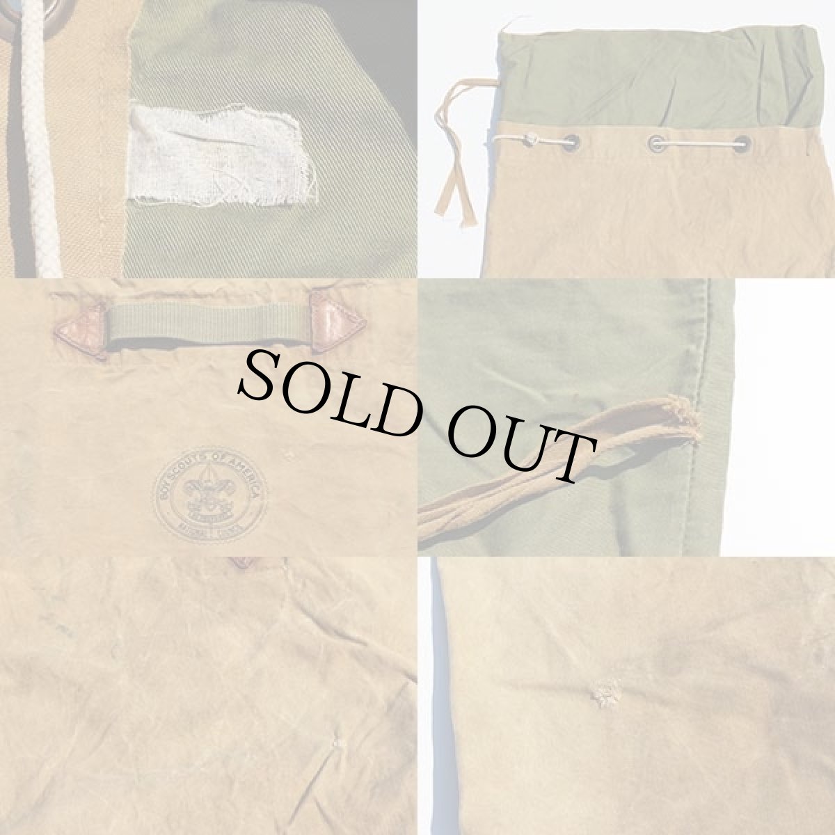 画像5: 50s BSA ボーイスカウト キャンバス ダッフルバッグ カーキ (5)