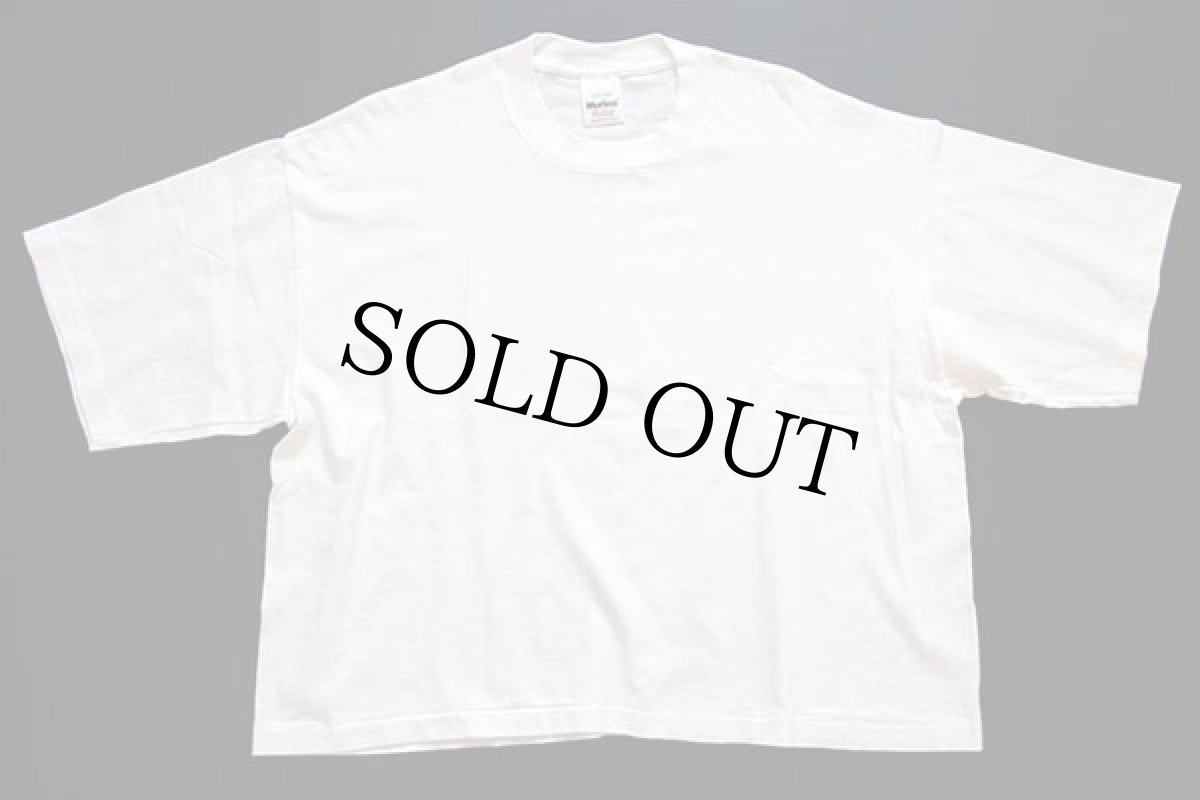 画像2: 90s USA製 Murina 無地 ショート丈 コットンTシャツ 白 (2)