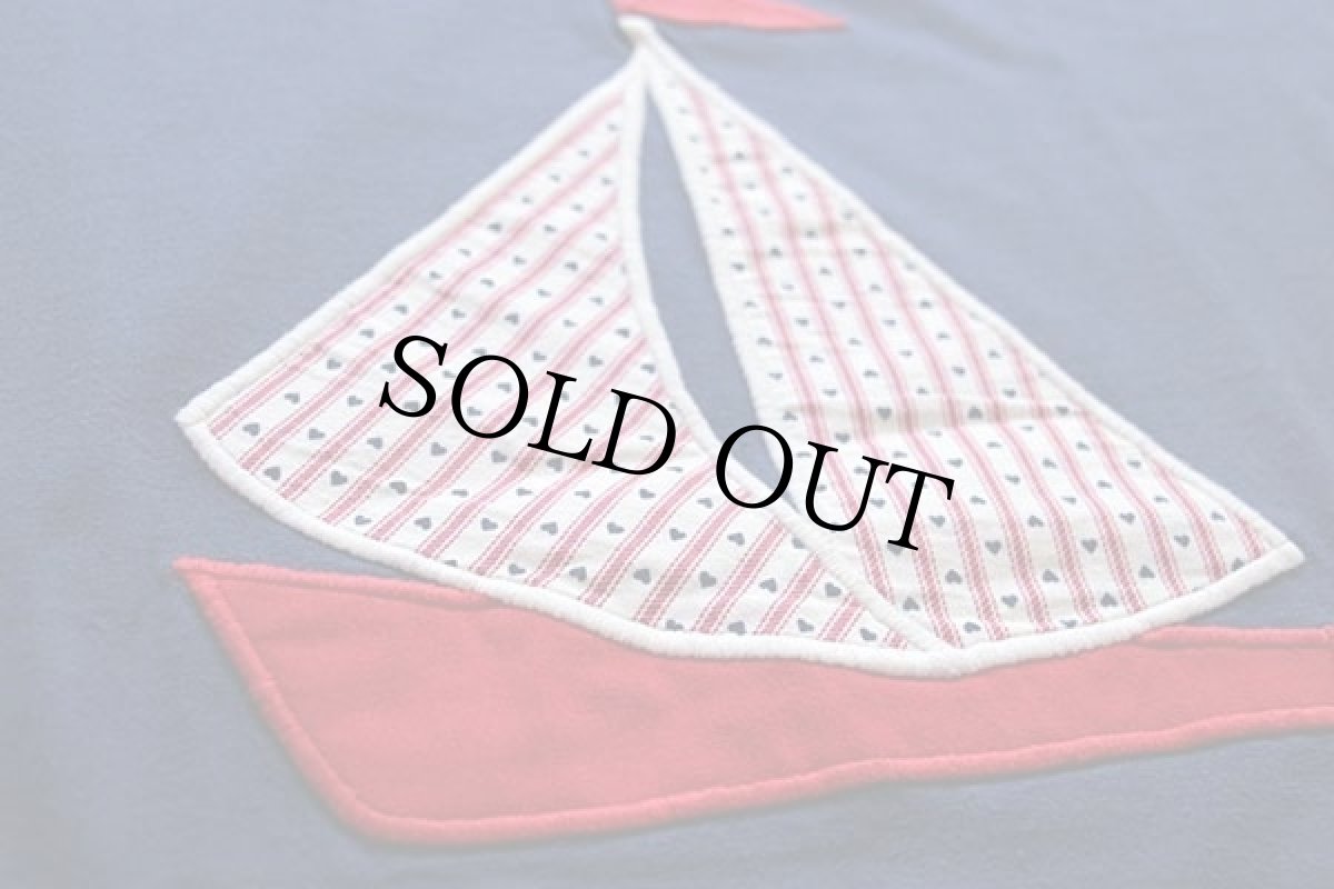 画像3: 90s USA製 Karen's ヨット アップリケ リメイク Tシャツ 紺 XL (3)