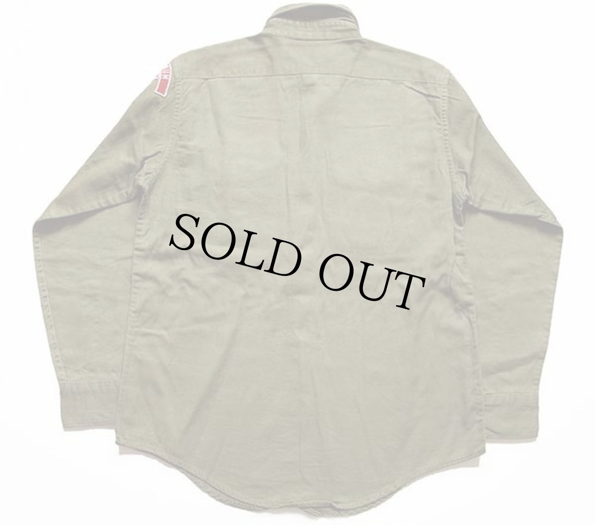 画像2: 60s BSA ボーイスカウト パッチ付き コットンツイルシャツ オリーブ 14.5★40 (2)