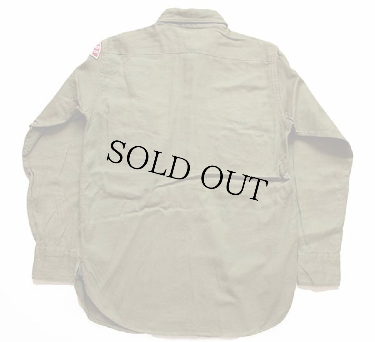 画像2: 50s BSA ボーイスカウト パッチ&マチ付き コットンツイルシャツ オリーブ★122 (2)