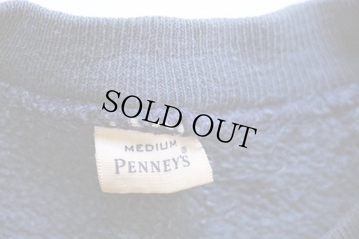 画像3: 50s PENNEY'S 無地 リブ長 コットン スウェット ナス紺 フェード M (3)