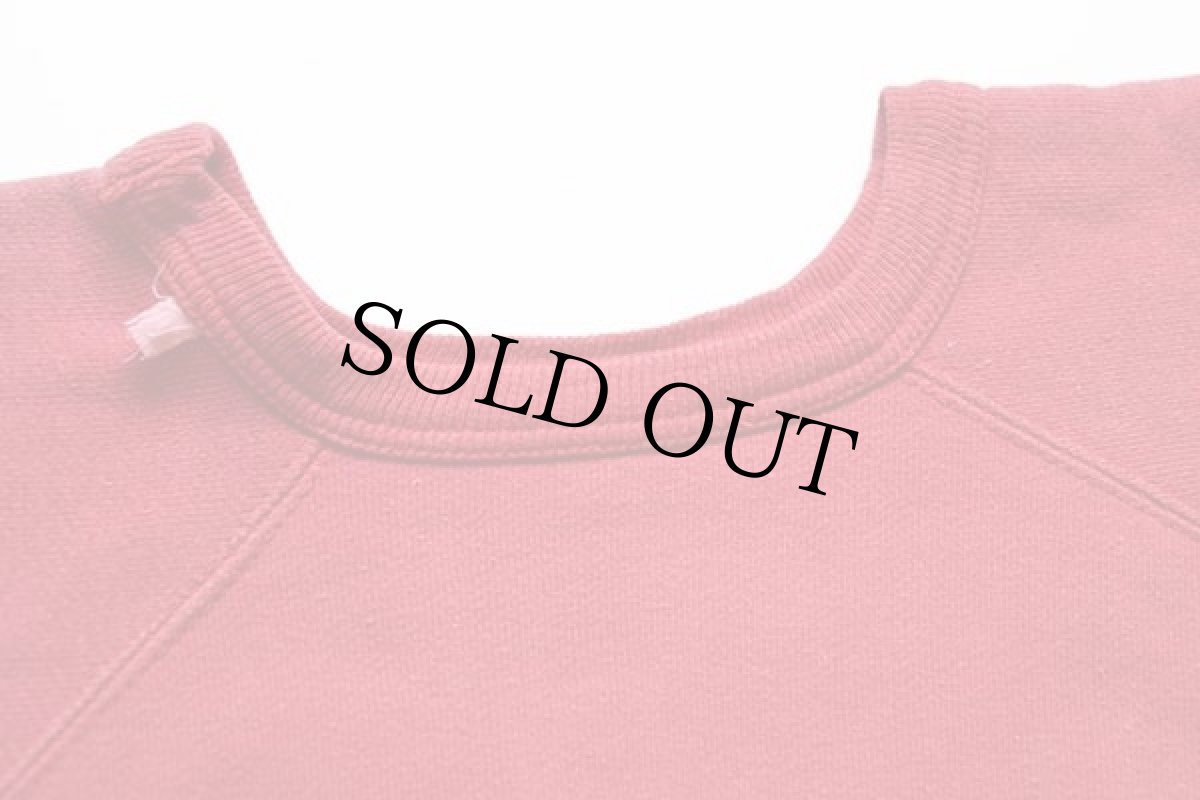 画像3: 60s UNKNOWN 無地 コットン スウェット 赤 フェード (3)