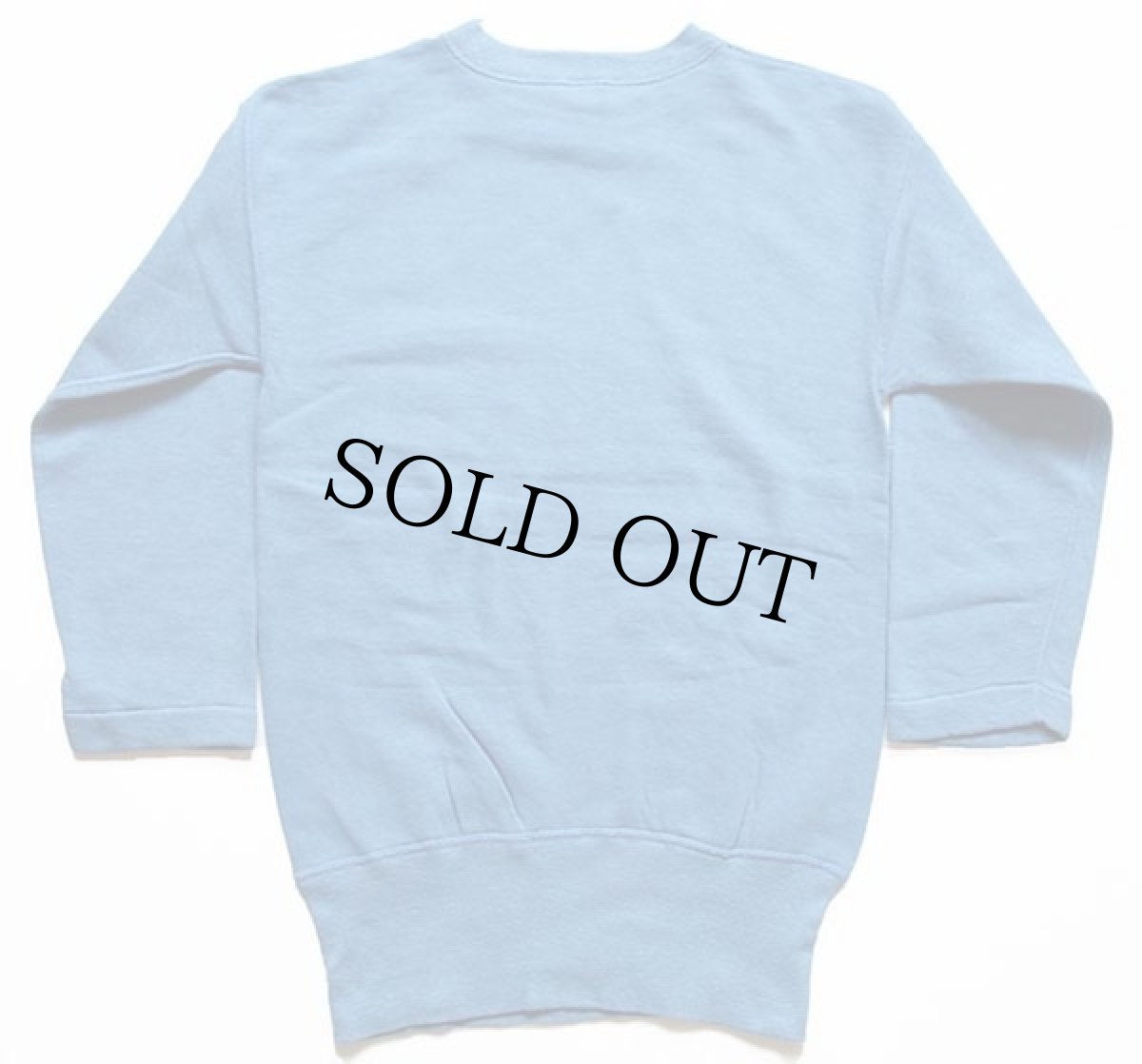 画像2: 50s MONTGOMERY WARD BRENT 無地 七分袖 コットン スウェット 水色 M (2)