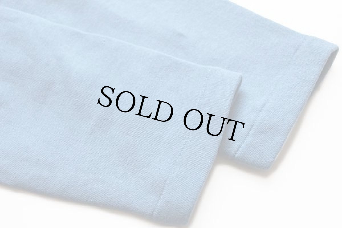 画像7: 50s MONTGOMERY WARD BRENT 無地 七分袖 コットン スウェット 水色 M (7)