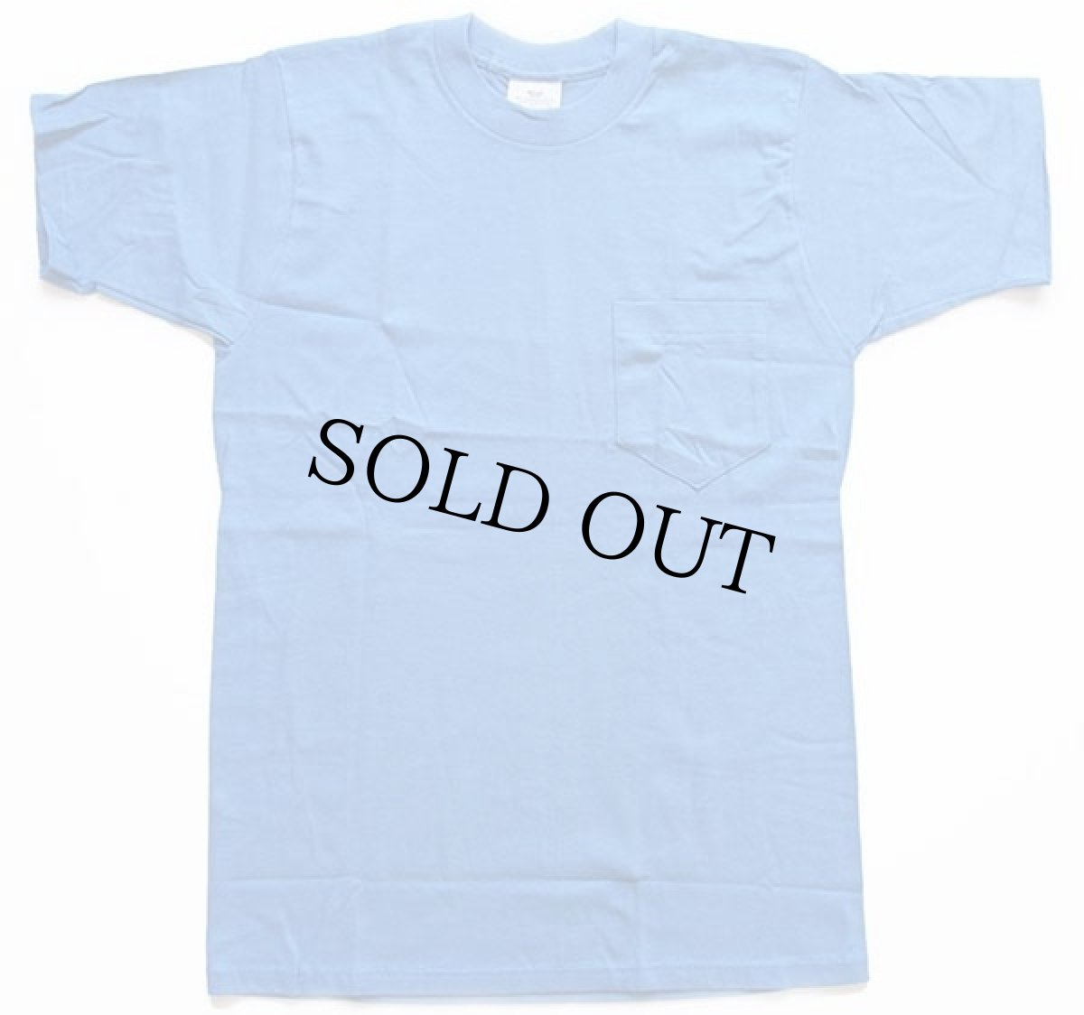 画像3: デッドストック★80s USA製 SEARS 無地 コットン ポケットTシャツ 水色 M (3)