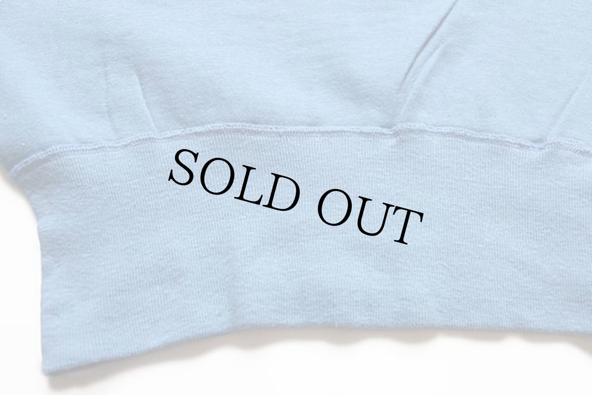 画像6: 50s MONTGOMERY WARD BRENT 無地 七分袖 コットン スウェット 水色 M (6)