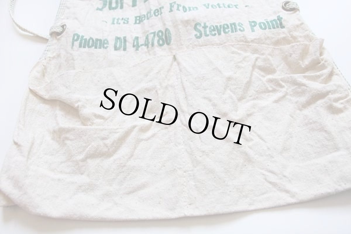 画像4: ビンテージ VETTER LUMBER&BUILDING キャンバス ワークエプロン 生成り (4)