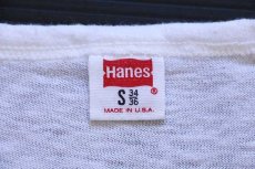 画像3: 70s USA製 Hanes 無地 バインダー Vネック コットンTシャツ 白 S★B (3)